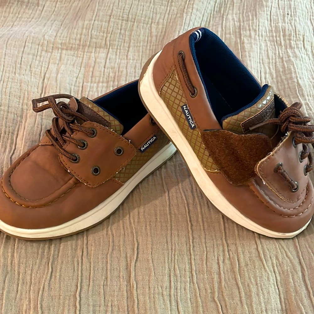 Nautica Tan Boat Shoes with adjustable strap